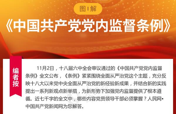 一圖讀懂《中國共產(chǎn)黨黨內(nèi)監(jiān)督條例》